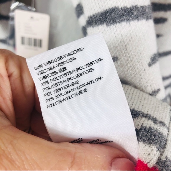 Anthro 🔥SALE🔥 Anthropologie Lizzie gray and white zebra mock turtleneck sweater - Picture 6 of 11